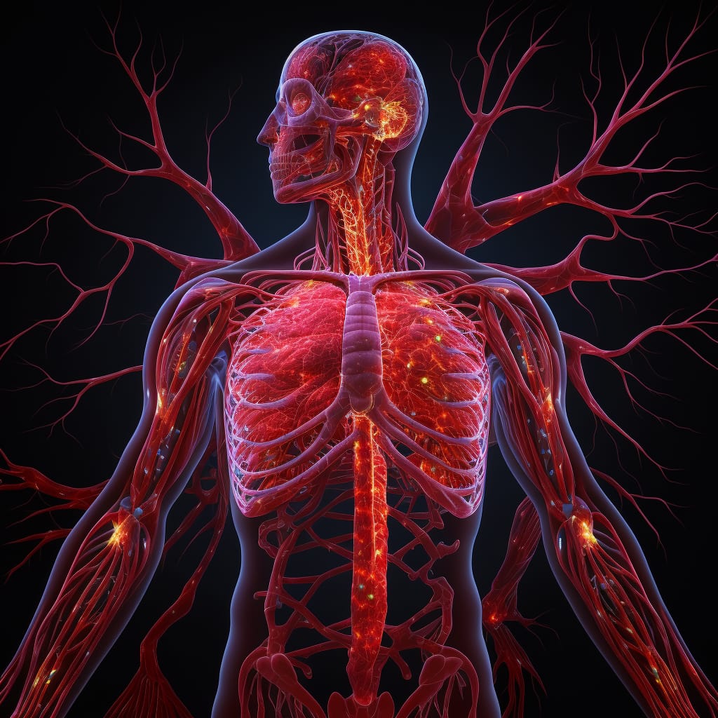 Blood stream throughout human body